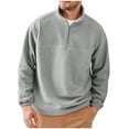 thumbnail image 1 of Miluxas Mens Fuzzy Fleece Sweatshirt Quarter Zip Pullover Long Sleeve Winter Fall Outdoor Warm Outerwear Gray XL(XL), 1 of 8