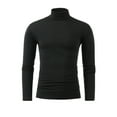 thumbnail image 1 of Miluxas Mens Half Turtleneck Long Sleeve Pullover Basic Designed Undershirt Stretch Slim Fit Sweaters Black, 1 of 4
