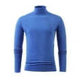 thumbnail image 1 of Miluxas Mens Half Turtleneck Long Sleeve Pullover Basic Designed Undershirt Stretch Slim Fit Sweaters Blue, 1 of 4