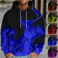 thumbnail image 1 of Miluxas Mens Hoodies Big and Tall Drawstring Causal Long Sleeve 3D Flame Print Graphic Pullover Crewneck Sweatshirts Yellow, 1 of 5