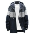 thumbnail image 1 of Miluxas Mens Knit Cardigan Sweaters Sherpa Lined Full Zip Hoodie with Pockets Navy, 1 of 3