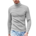 thumbnail image 1 of Miluxas Mens Knitted Turtleneck Sweater Long Sleeve Turtle Neck Ribbed Pullover Sweater thermal Casual High Neck Tops Dark Gray 10(XL), 1 of 8