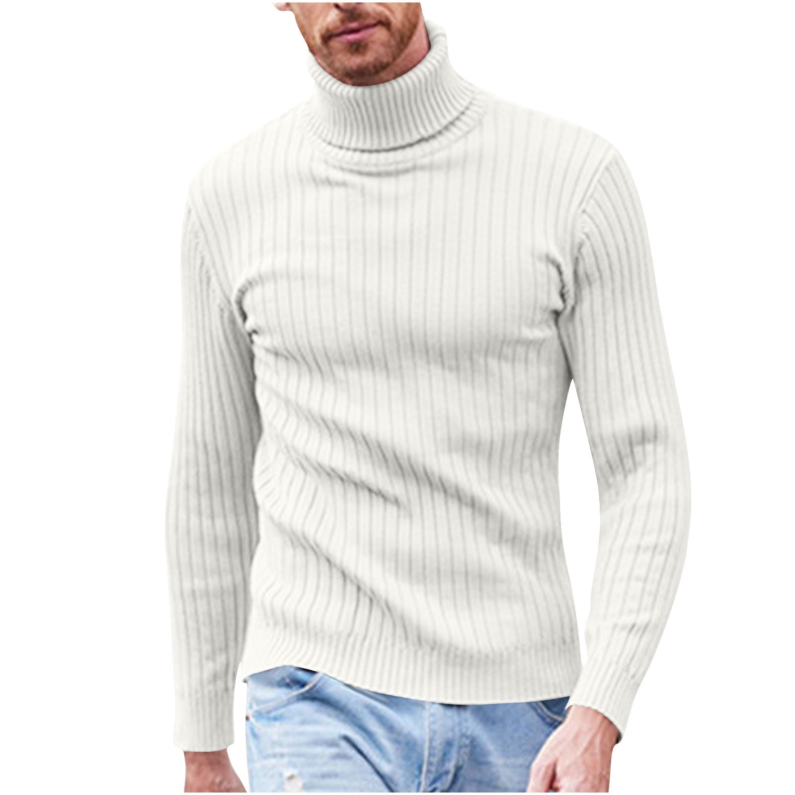 Miluxas Mens Knitted Turtleneck Sweater Long Sleeve Turtle
