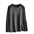 thumbnail image 1 of Miluxas Mens Long Sleeve Tee Shirts Stretch Crew Neck thermal Shirts Casual T Shirts for Men Dark Gray, 1 of 7