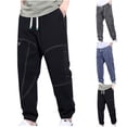 thumbnail image 1 of Miluxas Mens Loose Fit Jeans Elastic Waist Wide Leg Baggy Jean Cargo Pants Trousers Gray, 1 of 3