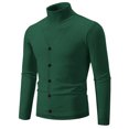 thumbnail image 1 of Miluxas Mens Mock Neck Sweater Ribbed Slim Fit Long Sleeve Turtleneck Button Design Pullover Sweater Green 16(XXXL), 1 of 3