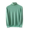 thumbnail image 1 of Miluxas Mens Mock Turtleneck Sweater Long Sleeve Casual Pullover Sweater Slim Fit Basic Knit Tee Green, 1 of 6