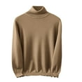 thumbnail image 1 of Miluxas Mens Mock Turtleneck Sweater Long Sleeve Casual Pullover Sweater Slim Fit Basic Knit Tee Khaki, 1 of 6