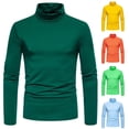 thumbnail image 1 of Miluxas Mens Mock Turtleneck T Shirts Long Sleeve Slim Fit Shirts Casual Ribbed Knited Tops thermal Pullover Undershirts Yellow, 1 of 9
