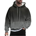 thumbnail image 1 of Miluxas Mens Ombre Color Hoodies Trendy Long Sleeve Drawstring Sweatshirt Pullover Big and Tall Casual Comfy Fall Outdoor Top Gray, 1 of 6