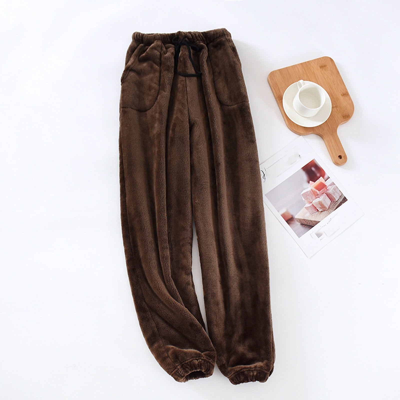 Miluxas Mens Plush Warm Pajama Pants, Fluffy Soft Fl…