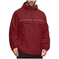 thumbnail image 1 of Miluxas Mens Rain Jacket Waterproof Windbreaker Hidden Hooded Lightweight Breathable Rain Coat for Golf Hiking Cycling Wine L(L), 1 of 6
