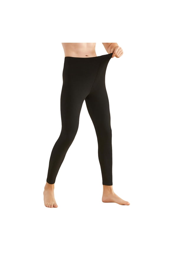 Mens Recycled Premium Waffle thermal Underwear Long Johns Bottom Black
