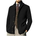 thumbnail image 1 of Miluxas Mens Shawl Collar Cardigan Sweater Button Down Textured Knit Sweaters Casual Chunky Cardigan with Pockets Black M(M), 1 of 6