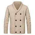 thumbnail image 1 of Miluxas Mens Shawl Collar Cardigan Sweater Cable Knit Button Down Winter Chunky Sweater Beige 10(XL), 1 of 3