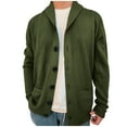 thumbnail image 1 of Miluxas Mens Shawl Collar Cardigan Sweater Cable Knit Button Down Winter Chunky Sweaters with Pockets Green, 1 of 6