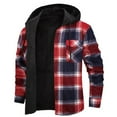 thumbnail image 1 of Miluxas Mens Sherpa Flannel Shirt Jacket Plaid Fleece Lined Hoodie Full Zip Long Sleeve Winter Warm Coat for Men Red,Gray,Green, 1 of 9