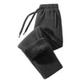thumbnail image 1 of Miluxas Mens Sherpa Lined Sweatpants Heavyweight Fleece Winter Pants Warm Straight-Leg Lounge Bottoms Solid Color Trousers Dark Gray, 1 of 5