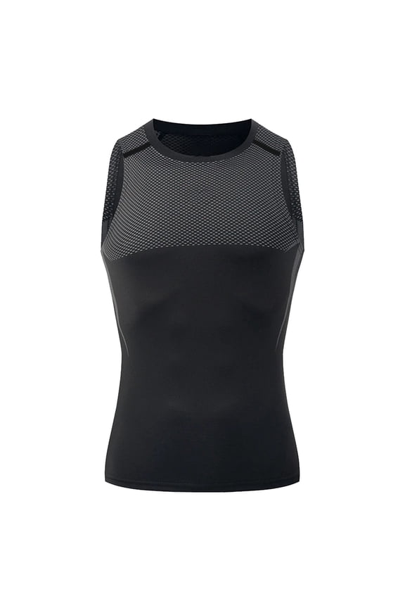 Mens Sleeveless Compression Shirt Basketball Football Undershirt Quick Dry Athletic Tank Tops for Workout Gray XXL(XXL)