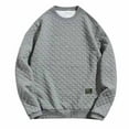 thumbnail image 1 of Miluxas Mens Sweater Crewneck Knit Waff Sweaters Casual Textured Pullover Sweater Gray, 1 of 3