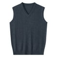thumbnail image 1 of Miluxas Mens Sweater Vest Wool Blended Knitted Vest Sweaters V-Neck Sleeveless Pullover Vests Dark Gray, 1 of 3