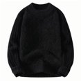 thumbnail image 1 of Miluxas Mens Sweaters Casual Cable Knit Pullover Sweater Crewneck Twist Sweaters Black, 1 of 2