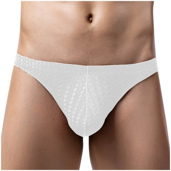 Miluxas Mens Thongs Panties Mesh G-String Underwear White 10(XL)