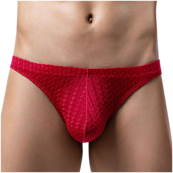 Miluxas Mens Thongs Panties Mesh G-String Underwear Clearance Wine 8(L)