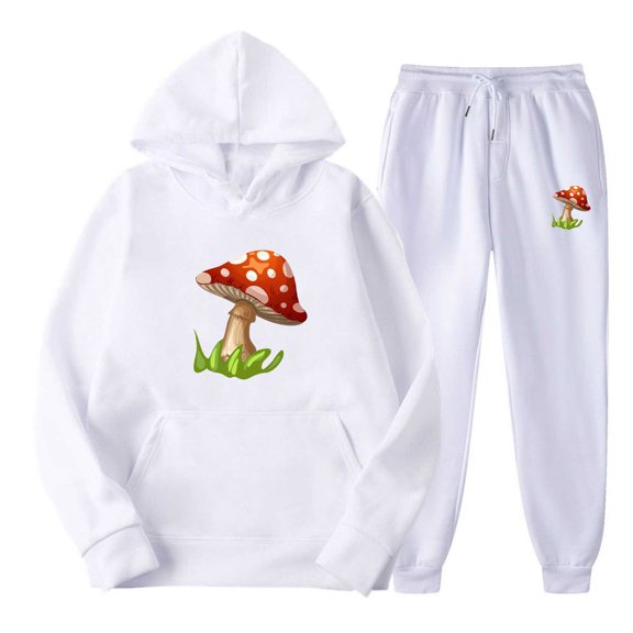 Miluxas Mens Track Suits 2 Piece Set Sweatsuits Sets Athletic Jogger Letter Print Fall Outfits Sweat Set White