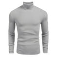 thumbnail image 1 of Miluxas Mens Turtleneck Slim Fit Sweater Long Sleeve Cable Knitted Twisted Pullover Soft Casual Winter Tops for Men Gray, 1 of 8