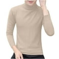 thumbnail image 1 of Miluxas Mens Turtleneck Sweaters Long Sleeve Mock Neck Knit Sweaters Ribbed Slim Pullover Sweater Khaki, 1 of 9