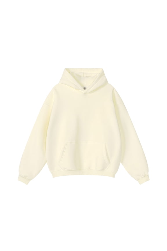 Mens Women Oversized Acid Wash Hoodie Unisex Cotton Heavyweight Sweatshirt Vintage Terry Hoodies Tops Beige
