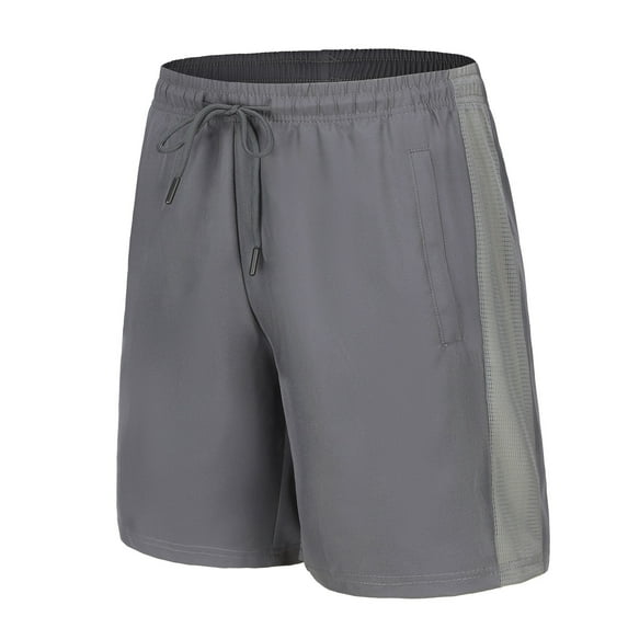Miluxas Mens Workout Athletic Shorts 7 inch Inseam Quick Dry Hiking Shorts Men Lightweight Sports Gym Shorts Running Sweatpants Gray 12(XXXL)
