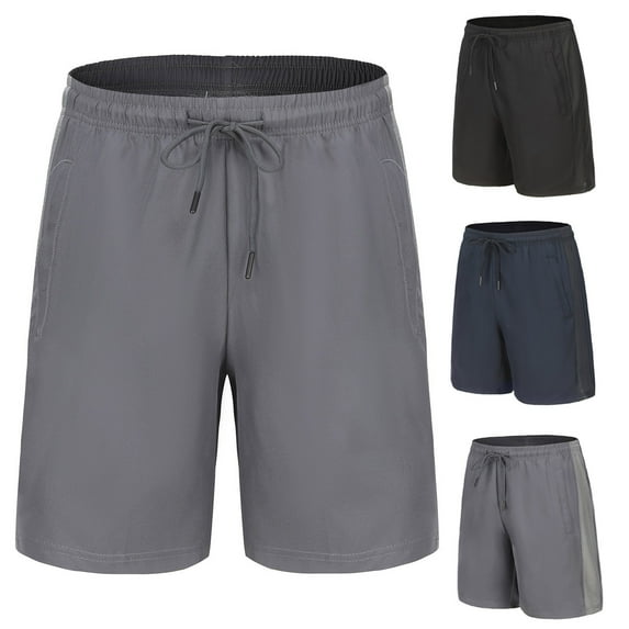 Miluxas Mens Workout Athletic Shorts 7 inch Inseam Quick Dry Hiking Shorts Men Lightweight Sports Gym Shorts Running Sweatpants Gray 8(XL)