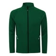 thumbnail image 1 of Miluxas Mens Zip Up Cardigan Sweater Slim Fit Casual Full Zip Sweaters Knit Stand Collar Cardigans with 2 Front Pockets Green, 1 of 5