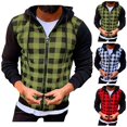thumbnail image 1 of Miluxas Mens Zip Up Plaid Hoodies Casual Long Sleeve Knit Cardigan Sweater Jacket Fleece Lined Chunky Outwear with Pockets White, 1 of 6