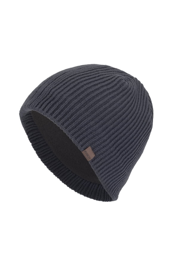 Merino Wool Beanie Hat for Men Women - thermal Knitted Winter Hat for Large Heads Hiking Running Cap Wrap for Cold Weather