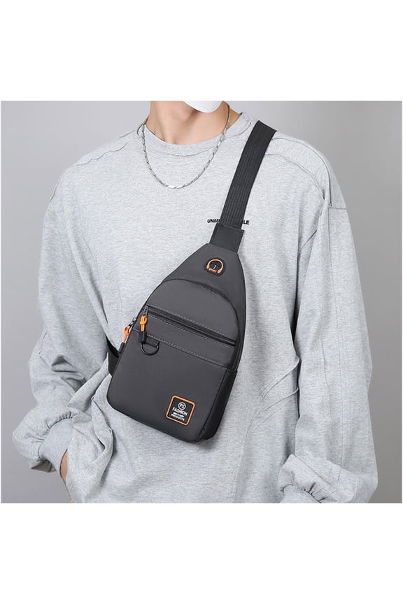 Mini Sling Bag for Men Women, Small Crossbody Casual Utility Chest Phone Bag for Travel Workout Gray Free Size