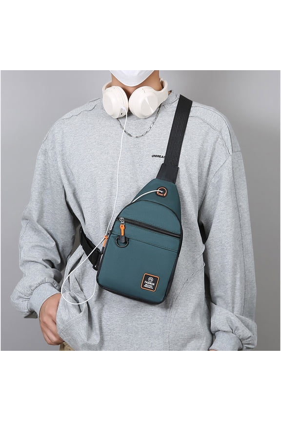 Mini Sling Bag for Men Women, Small Crossbody Casual Utility Chest Phone Bag for Travel Workout Green Free Size