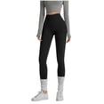 thumbnail image 1 of Miluxas No Front Seam Full Length High Waisted Workout Leggings for Women Buttery Soft Solid Color Yoga Pants Athletic Fitness Tights Black, 1 of 5