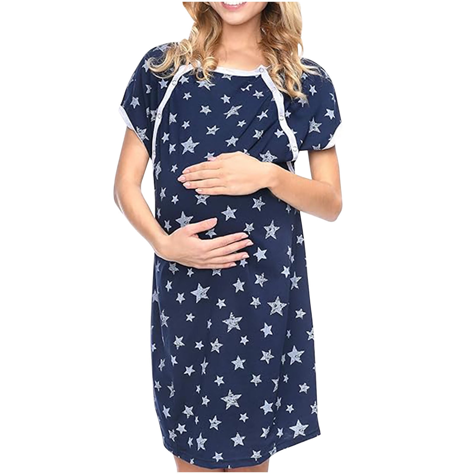 Joyspun Women's Maternity Nursing Chemise Dress, Sizes S to