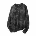 thumbnail image 1 of Miluxas Oversized Acid Washed Sweatshirts for Men Heavyweight Vintage Pullover Blouse Y2K Streetwear Shirts Unisex Black, 1 of 4
