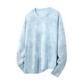 thumbnail image 1 of Miluxas Oversized Acid Washed Sweatshirts for Men Heavyweight Vintage Pullover Blouse Y2K Streetwear Shirts Unisex Light Blue, 1 of 4