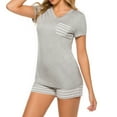 thumbnail image 1 of Miluxas Pajamas Women 2PC Pajama Set Short Summer Pjs Gray 12(XXL), 1 of 6