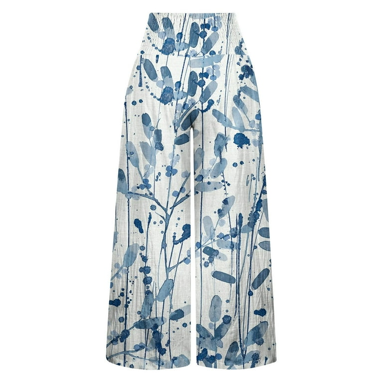 Miluxas Pantalones De Mujer Cintura Alta Plus Size Women Casual