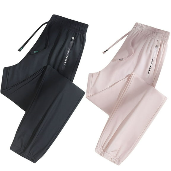 Miluxas Pants for Women Ice Silk Ultra Stretch Breathable Pant Quick Drying Stretch Active Trousers Pink 10(XL)