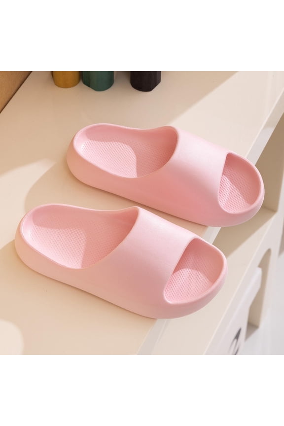 Pillow Slippers for Girl, House Cloud Slides Shower Sandals, Cushioned Thick Soft Sole Quick Dry Home Shoes Pink 13-13.5(32)