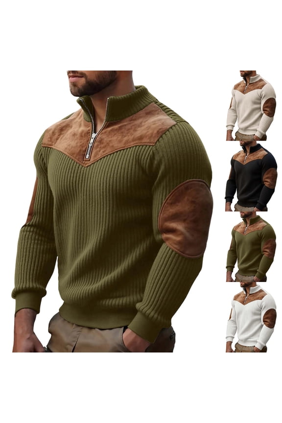 Plain Sweatshirts for Men Classic Textured 1/4 Zip Pullover Fashion Fall Shirt Long Sleeve Casual Warm Sweatshirt White