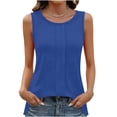 thumbnail image 1 of Miluxas Pleated Tank Tops for Women Crew Neck Sleeveless Dressy Casual Work Tank Top Summer Blue S(S), 1 of 7