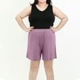 thumbnail image 1 of Miluxas Plus Size Pajama Shorts Women's Soft Sleep Pajama Shorts Purple XXXXL, 1 of 7